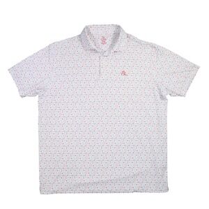 Rhoback The Chi-Town Polo Mens XXL White Chicago Print Golf Performance Stretch